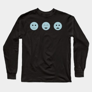 Emoji blue stickers Long Sleeve T-Shirt